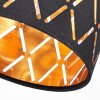 Alsen Wandleuchte schwarz gold mit Metall-Stoffschirm, schwenkbare Leseleuchte