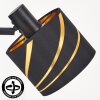 Alsen Wandleuchte mit Schalter, gold-schwarzer Stoffschirm mit Schlitzen