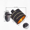 Alsen Wandleuchte mit goldfarbenem Stoff-Lampenschirm mit Muster, E14, 2er-Set
