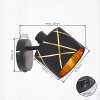 Opatija Wandleuchte mit schwarz-goldenem Stoffschirm, verstellbarer Wandspot