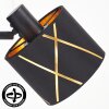 Opatija Wandleuchte mit schwarz-goldenem Stoffschirm, verstellbarer Wandspot