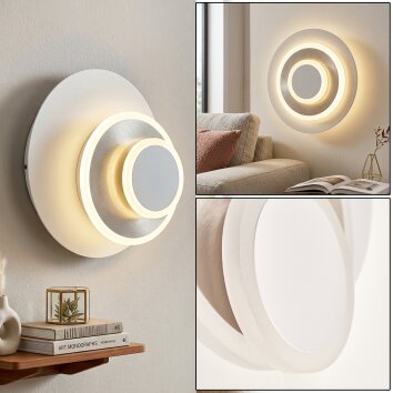 Lemik LED Innen-Wandleuchte rund, flach verstellbar mit weißem Acrylglasring