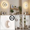 LED Wandleuchte Lemik, 2er-Set, Ringrelief, verstellbar, 3000 Kelvin warmweiß