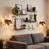 Alsen Wandspot 2er-Set mit gold-schwarzem Metallschirm und Waben-Lichteffekt