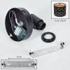 Tallaboa Wandleuchte 2er Set mit gold-schwarzem Stoff-Lampenschirm mit Muster