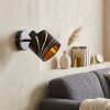 Retro-Wandspot Alsen mit goldfarbenen Schlitzen, dreh- und schwenkbarer Leuchtenkopf
