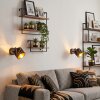 Alsen schwenkbare Wandleuchte im 2er-Set mit Stoffschirm und Gold-Schlitzen