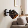 Retro-Wandspot Opatija mit schwarz-goldenem Lampenschirm, dreh- und schwenkbar, für die Couch