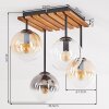 Gastor Deckenleuchte aus Holz und Glas mit Kugelschirmen, 4-flammig, Boho