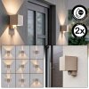 Tamarin LED Außenwandleuchte mit Bewegungsmelder sandfarben, IP54, 2er-Set