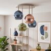 Kugelleuchte Koyoto mit 4 bunten Glasschirmen in Blau, Grün und Kupferfarben, ø 15 cm