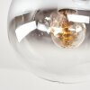 Boho Holz-Kugel-Deckenleuchte Gastor mit fünf klaren und rauchfarbenen Glasschirmen ø 15 cm