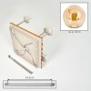 Naturfarbene Kugel-Deckenleuchte Gastor, 5 bernsteinfarbene Glasschirme, Holzlamellen