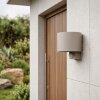 Tamarin LED Up & Down Außenwandleuchte mit Bewegungsmelder aus Metall sandfarben IP54