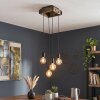 Avestruz Cluster Pendelleuchte aus dunklem Holz und Metall, 4-flammig, Länge 20 cm