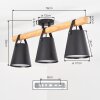 Andian Deckenleuchte Holz-Balkenlampe 3-flammig mit schwarzen Metallschirmen
