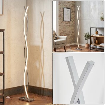 Geschwungene LED Stehlampe Velix mit X-Doppelstäben, 3000 Kelvin warmweiß