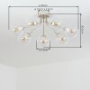 Gastor Kugel-Deckenleuchte mit Klarglas, 7-flammig, sandfarben-weiß, Ø 82 cm