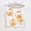 Gastor Kugel-Deckenleuchte für Esszimmer, 4-flammig, bernsteinfarbene Glasschirme