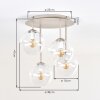 Gastor Kugel-Deckenleuchte mit klaren Glasschirmen Ø 15 cm, sandfarben, 4-flammig