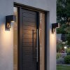 Kingstown Außenwandleuchte mit Bewegungsmelder im 2er-Set, IP44, klarer Glasschirm