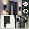 Kingstown Außenwandleuchte mit Bewegungsmelder IP44, GU10, 2er Set, Up-Down-Licht