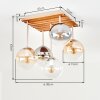 Boho Kugelleuchte Gastor mit 5 Glasschirmen in Klar, Bernstein und Rauch, ø 15 cm, E14
