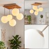 Boho Cluster-Deckenleuchte Gastor mit 5 weißen Glaskugelschirmen ø 15 cm