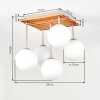 Boho Cluster-Deckenleuchte Gastor mit 5 weißen Glaskugelschirmen ø 15 cm