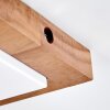 Alvorn Deckenspot Holz-Metall mit weißem Glasschirm, dreh- und schwenkbar
