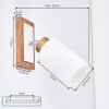 skandinavische Alvorn Wandleuchte aus Holz mit weißem Glasschirm, 2er-Set