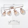Keldor verstellbarer Deckenspot mit Metallkäfig-Schirmen, 4-flammig Mokka-Weiß
