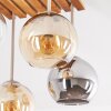 Kugel-Deckenleuchte Koyoto mit 4 Glasschirmen in Bernstein, Chrom, Klar, ø 15 cm