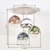 Gastor Retro Deckenleuchte mit Glaskugeln Ø 15 cm, 4-flammig, bunte Glasschirme
