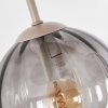 Koyoto Deckenleuchte aus Tannenholz, 4-flammig, Rauchglas-Kugeln, E14