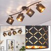Deckenspot Tallaboa mit 4 gold-schwarzen Gitter-Schirmen, dreh- & schwenkbar