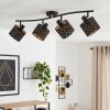 Deckenspot Tallaboa mit 4 gold-schwarzen Gitter-Schirmen, dreh- & schwenkbar