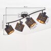Deckenspot Tallaboa mit 4 gold-schwarzen Gitter-Schirmen, dreh- & schwenkbar