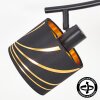 Alsen 4-flammige Deckenleuchte mit Stoffschirm Gold-Schwarz, schwenkbar