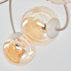 Chehalis Deckenlampe 6-flammig mit bernsteinfarbenen Kugel-Glasschirmen Ø 12 cm