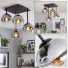 Koyoto Rauchglas Deckenlampe mit Glaskugeln, 4-flammig, E14, modern