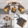 Alsen Deckenlampe 3-flammig mit goldfarbenen Metallschirmen und Lichtmuster