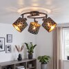 Alsen Deckenlampe 3-flammig mit goldfarbenen Metallschirmen und Lichtmuster