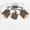 Alsen Deckenlampe 3-flammig mit goldfarbenen Metallschirmen und Lichtmuster