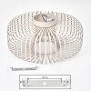 Käfig-Deckenleuchte Wemude mit sandfarbenen Metallstreben im skandinavischen Design