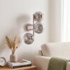 Moderne Kugel-Wandleuchte Gastor mit drei rauchfarbenen Glasschirmen im Cluster