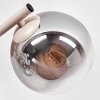 Moderne Kugel-Wandleuchte Gastor mit drei rauchfarbenen Glasschirmen im Cluster