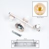 Retro-Kugel-Wandleuchte Gastor im 2er-Set mit drei bernsteinfarbenen Glasschirmen