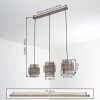 Moderne Hängeleuchte Lomir mit drei Käfigschirmen, höhenverstellbar bei Montage, Länge 77 cm