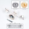 Moderne Kugel-Deckenleuchte Gastor mit 3 Glasschirmen in Cluster-Anordnung